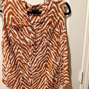 Torrid Orange and White Zebra Print Blouse